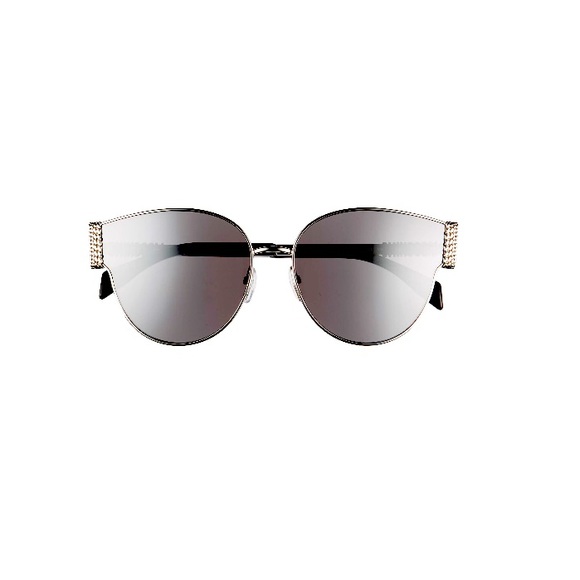 MOSCHINO 61mm Cat Eye Sunglasses in Silver/Black combo main image 11